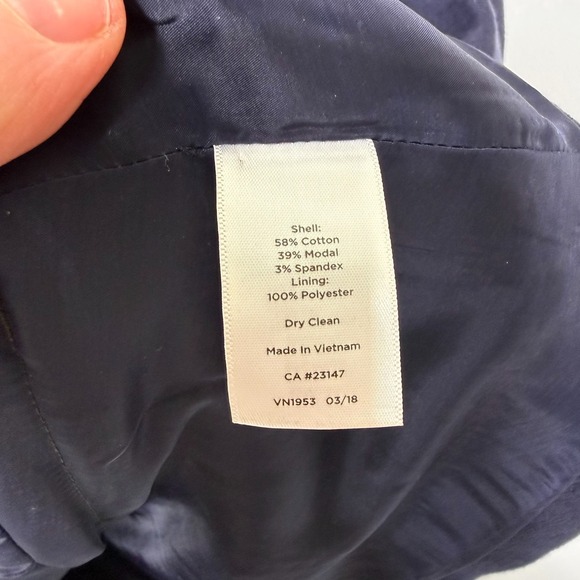 Talbots Navy Blue Blazer Peter Pan Collar Cloth Buttons Sz 4P Academia Nautical - Picture 7 of 11